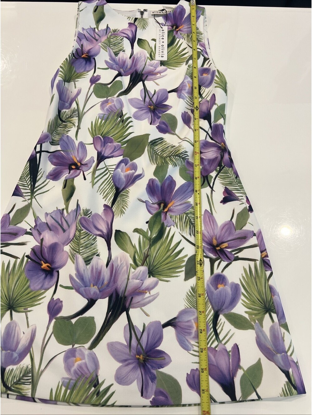 $440 Alice + Olivia Clyde Floral Sleeveless A-line Dress Size 2 - Picture 6 of 11